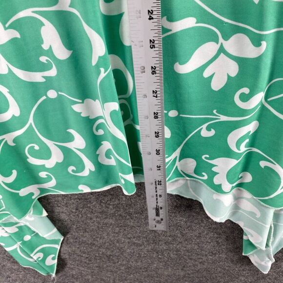 5/$45 Bella Berry Dress Women L Large Green Floral Shift Short Cold Shoulder - Picture 8 of 9